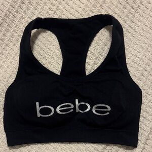 Bebe Black and Silver Sports Bra